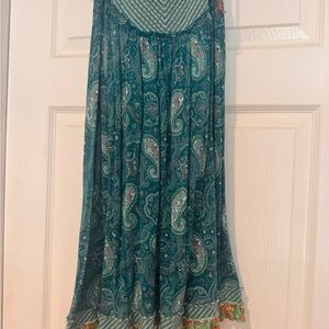 Free People Teal and Orange Paisley Boho Tunic